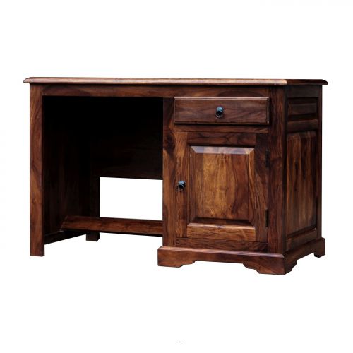 Drewniane klasyczne brązowe biurko z akacji
