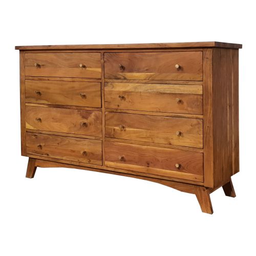 Komoda drewniana BONN 140 cm z szufladami z akacji - kolor AMBER