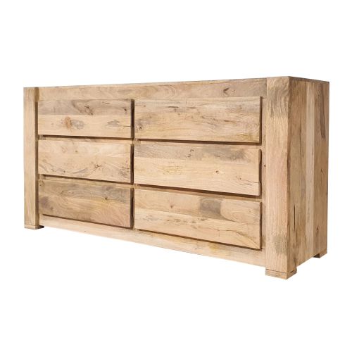 Komoda drewniana 170 cm z szufladami z naturalnego mango