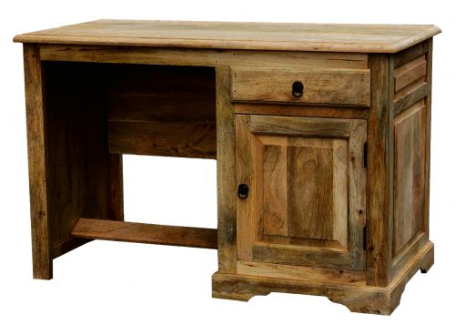 Drewniane klasyczne toffi biurko z mango 120 cm
