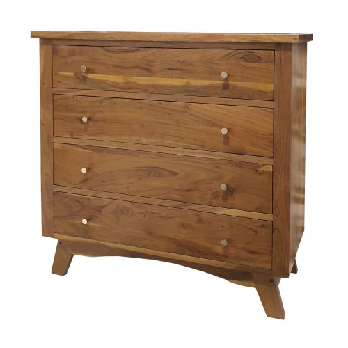 Komoda drewniana 90 cm BONN z szufladami z akacji - kolor AMBER
